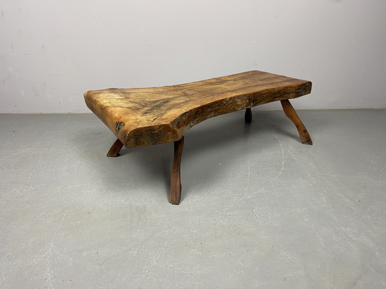 Image 1 of Brutalistische Wabi-Sabi salontafel van massief hardhout met vrije vorm, jaren 70. Ref.: CT1000