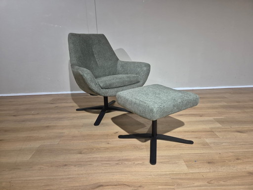 Montel Caesar - Swivel armchair - NEW - Green - Gray - Fabric