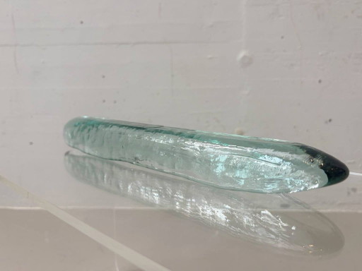 Oblong bowl made of mouth-blown glass, 1970s