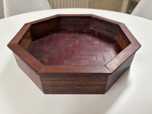 Dicing box, made of purple heart wood