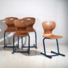 Vintage school chairs (c.1950). Set of 4 pieces – Side chairs, Iron, Industrieel (photo 9 of 22)