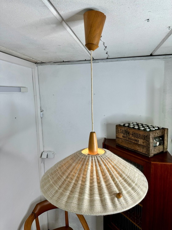 Mid Century Pendant Lamp Temde Teak Danish Design Vintage, Ceiling lights, Wood, Brown (photo 9 of 15)