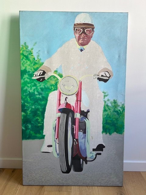 Image 1 of Pop Art, Der Moped-Fahrer, Huile sur toile