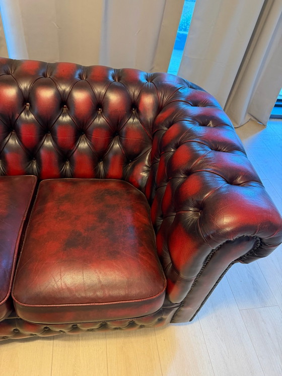 Chesterfield Oxblood – Divani 3 posti, Pelle (photo 2 of 8)