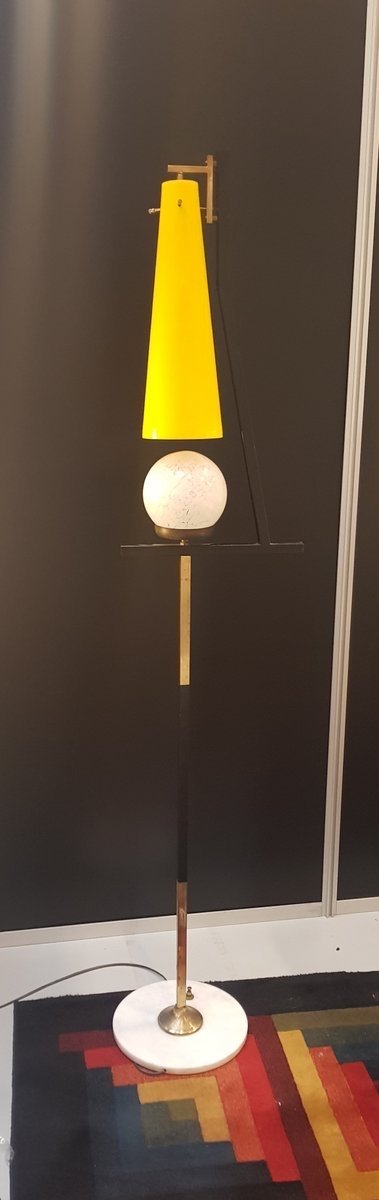 Italian Floor Lamp With Murano Glass Lampshades