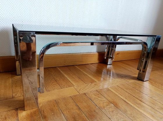 Image 1 of Tavolino di design in metallo cromato 1970