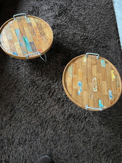 Set of two unique coffee tables or side tables