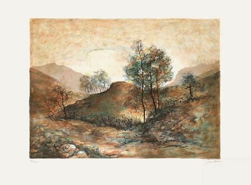 Antonio RIVERA Alpilles Signed lithograph 1990