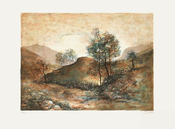 Image 1 of Antonio RIVERA Alpilles Signed lithograph 1990