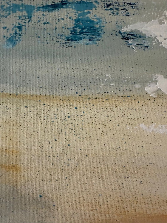 Image 1 of Birch III – Abstract painting inspired by birch bark | Acrylic on canvas | 60x60 cm