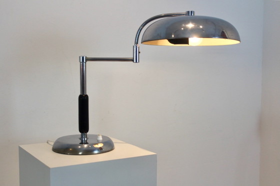 Adjustable Modernist desk lamp by Maison Desny Paris, Wood (photo 9 of 11)