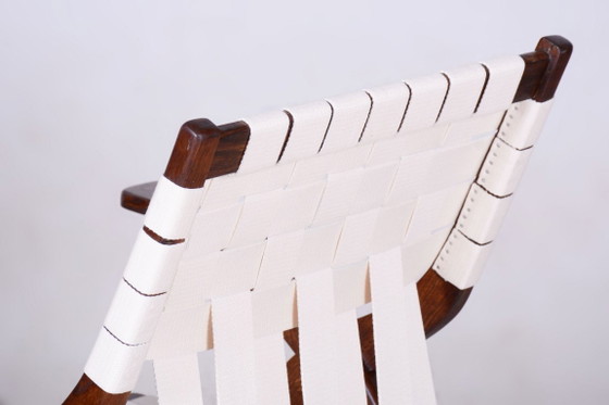 Butaca Art Déco restaurada, de Jan Vaněk, roble, algodón, checa, años 40 – Sillones, Cotton, Wood (photo 10 of 10)
