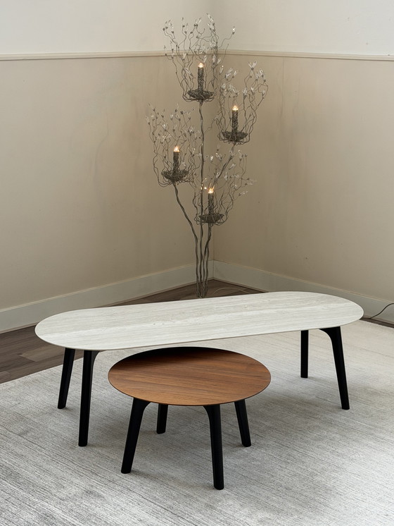 Image 1 of Leolux Rolan coffee table set walnut/ceramic