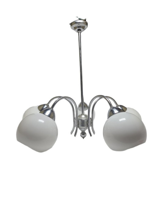 Art Deco Style Chandelier, Poland, 1960s – kroonluchters, Glass, Metal