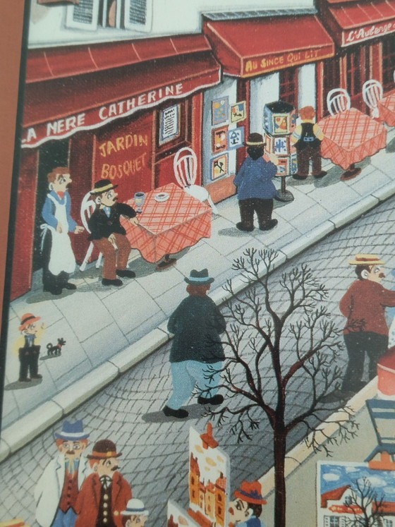 Litografia incorniciata Montmartre - Bin Kashiwa (, Arte, Vetro, Carta, Marrone (foto 3 di 10)