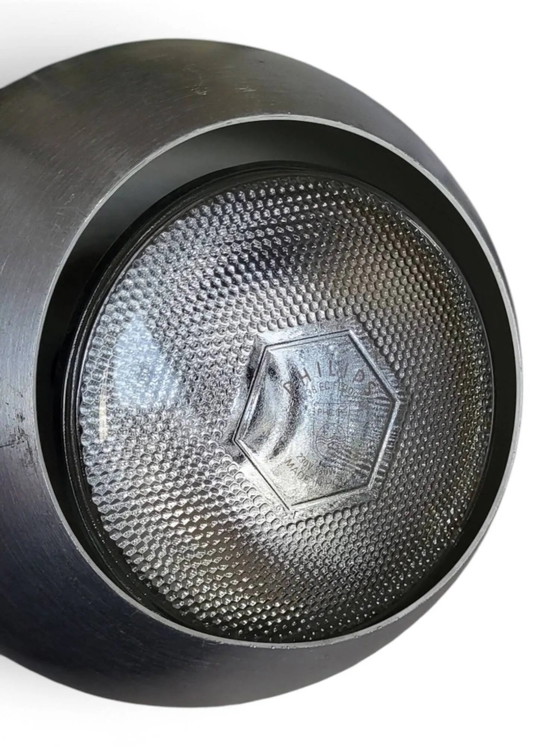 Pendant lamp "Eyeball" in brushed aluminium, Space Age (photo 10 of 12)