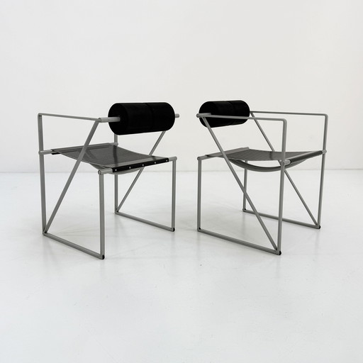 Set of 4 Black & Grey Seconda Chairs by Mario Botta for Alias, 1980s