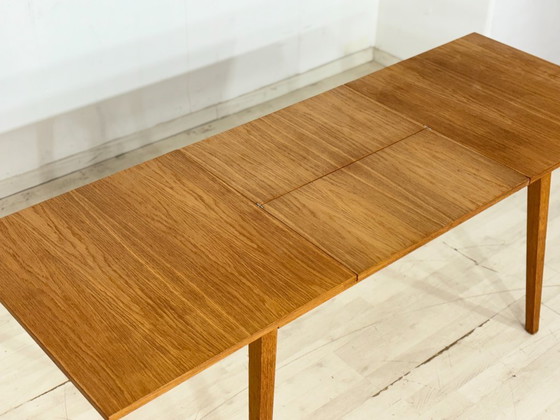 Image 1 of Scandinavian vintage kitchen dining table, oak – extendable – top freshly restored