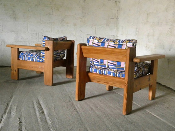 coppia di poltrone in pino, 1970 – Legno, Brutalist (photo 4 of 8)
