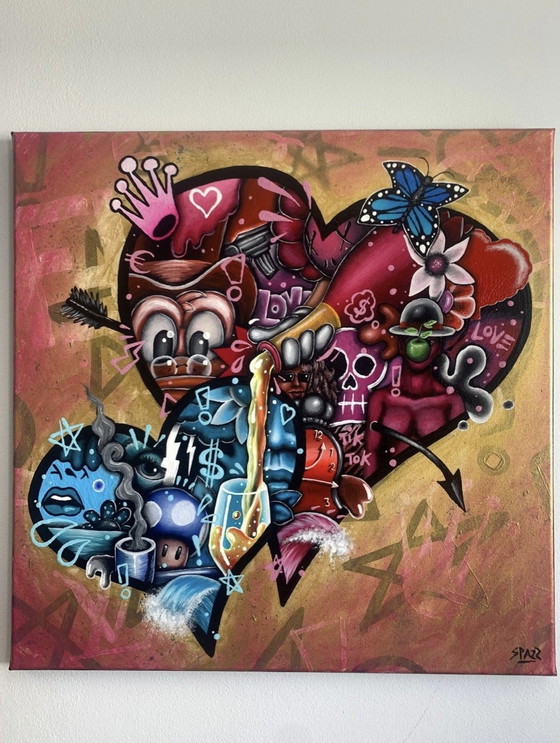 Spazz - Full Hearts Are Made For Sharing – Dipinti e disegni, Canvas (photo 2 of 9)