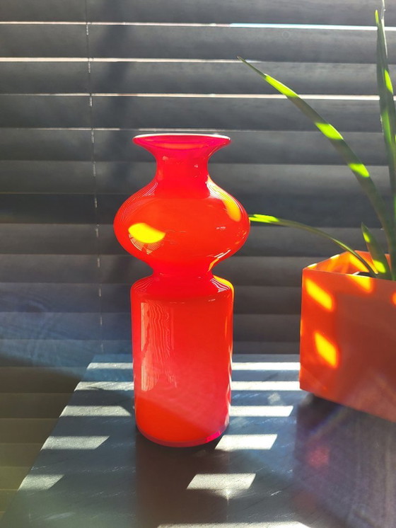 Image 1 of Jarrón de vidrio escandinavo con aro Per Lütken para Holmegaard, Dinamarca, 1950