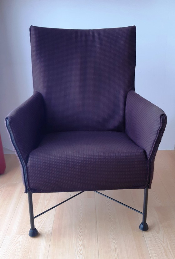 Image 1 of Fauteuil Montis Charly avec revêtement en tissu et structure noire