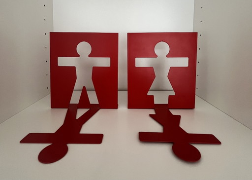 Paul Baars Bookends Man and Woman – decoratieve objecten, Metal