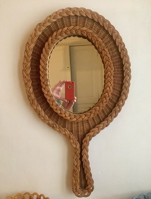 Image 1 of Scandinavian Rattan Mirror 1960