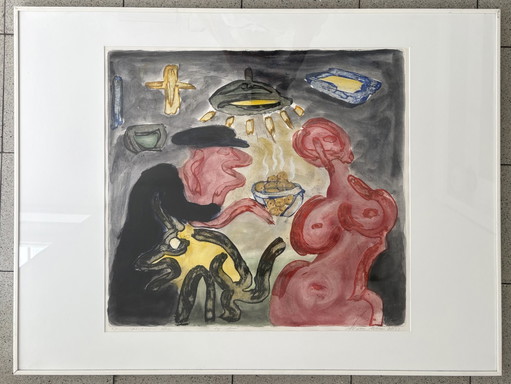 Wim Worm “I mangiatori di patate” – lithos zeefdrukken, Paper (photo 2 of 12)