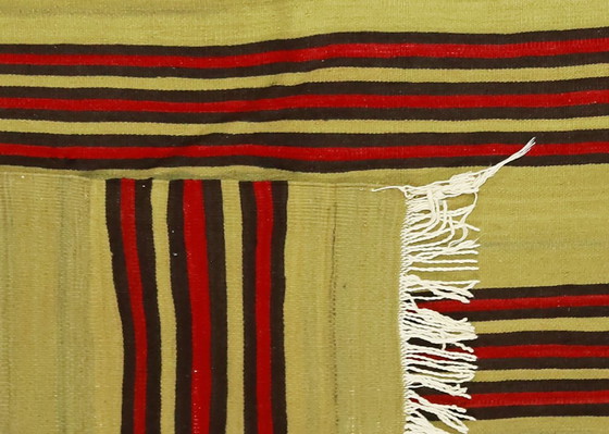 Tappeto turco vintage Yoruk Kilim 263x140 cm – Tessuto a mano in lana con motivo a righe, tessitura piatta (photo 10 of 10)