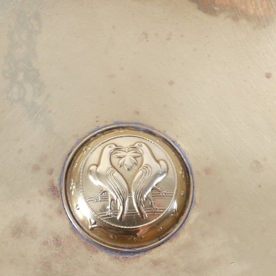 Art Deco handcrafted Brass Bowl with central motif, hallmarked OSK (photo 3 of 8)