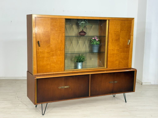 Buffet haut / meuble bar / vaisselier / vaisselier / armoire style années 50