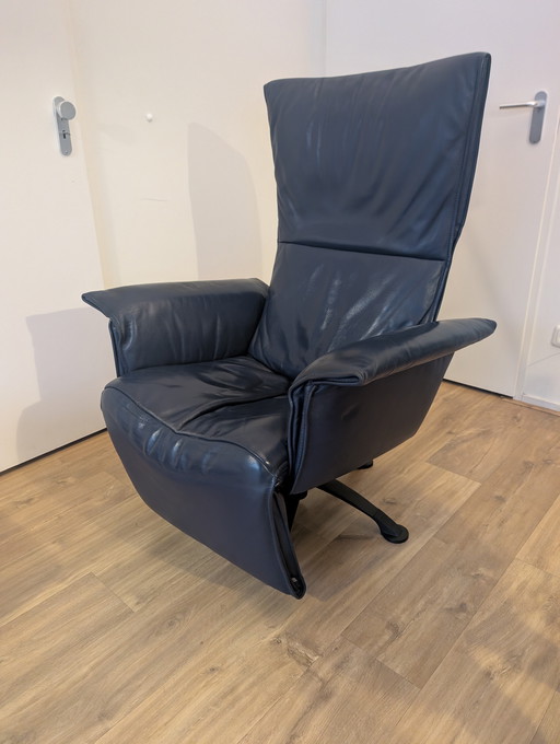 Poltrona relax Jori in pelle blu