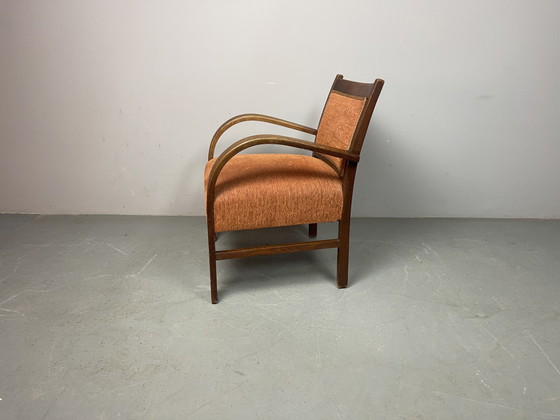 Sculpturaal ensemble van vier Nederlandse art-deco fauteuils. Nederland, jaren 1930. Ref.: CH2010 – Wood (photo 14 of 14)