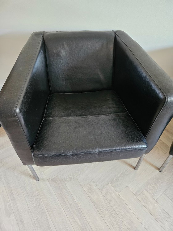 Lot de 2 Fauteuils design IKEA vintage (1999) 501.072.87 – Cuir (photo 4 of 5)