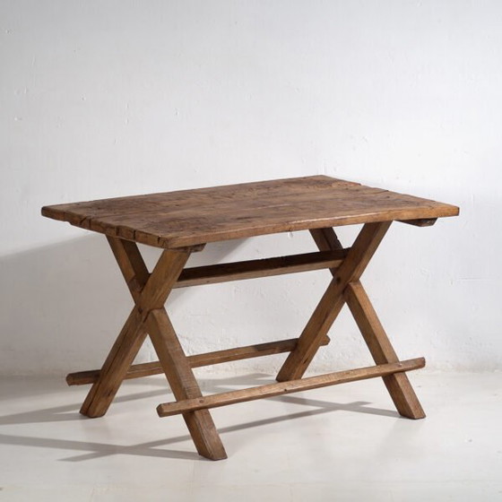 Antiker Esstisch in X-Form (ca. 1920) #16 – Esstische, Rustic (photo 5 of 40)