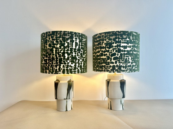 Image 1 of Set of 2 MCM Table Lamps: Upcycled one-of-a-kind pieces made from vases by Ditmar Urbach Keramik – Czech Republic