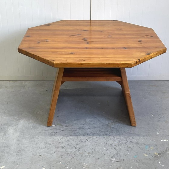 Image 1 of Vintage Solid Wood 8 Side Brutalis Coffee Table