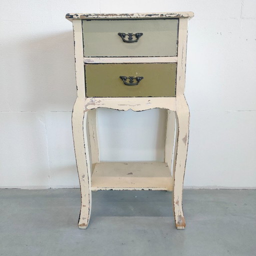 Stunning antique patinated hallway cabinet/side table with drawers