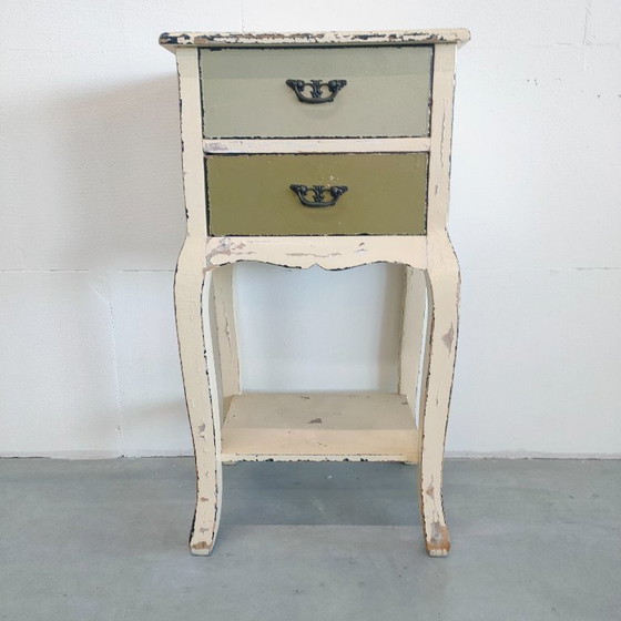 Image 1 of Stunning antique patinated hallway cabinet/side table with drawers