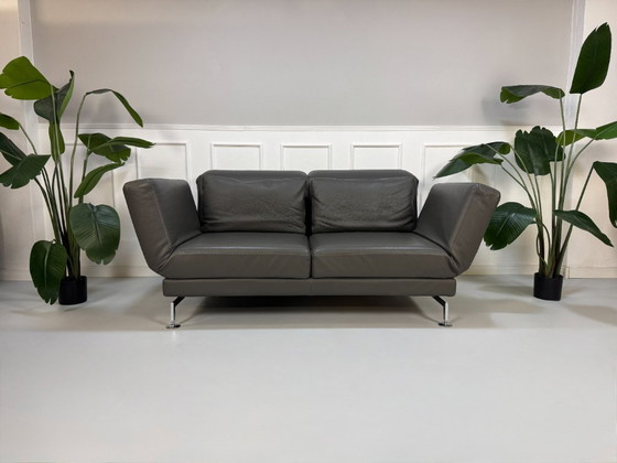 Image 1 of Brühl Moule Sofa Leder Grau Schlaffunktion
