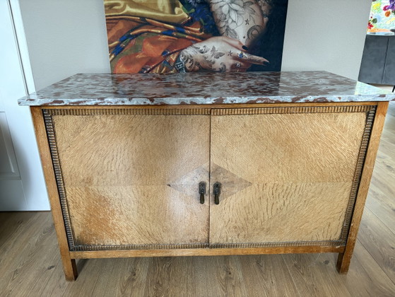 Credenza Art Déco vintage con piano in marmo – Credenze, Legno (photo 2 of 6)