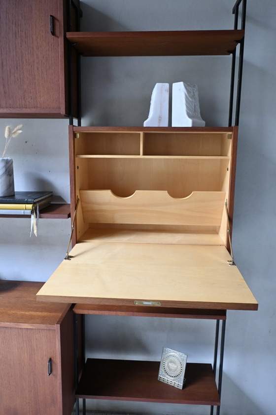 Wandsysteem Modulair Van Omnia Hilker Jaren 60 Vintage – Wandkast, Wood, Metal (photo 13 of 15)