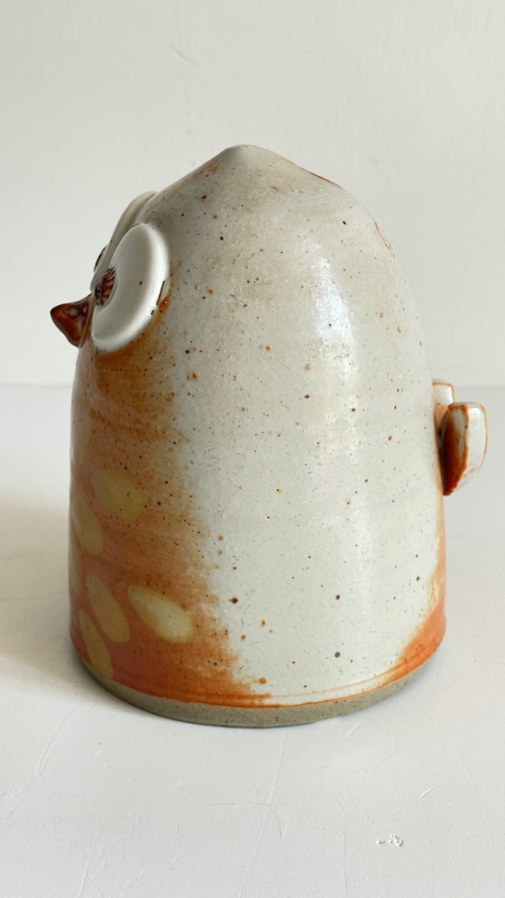 Image 1 of Tirelire Chouette en Grès Émaillé Vintage