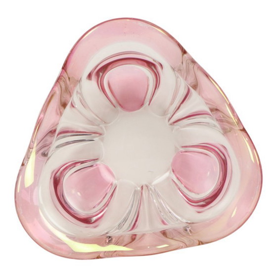 Image 1 of Vintage Murano Schaal Fruitschaal Roze Glas Sixties