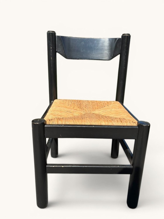 Eettafel met 6 stoelen van Vico Magistretti voor Cassina – Eetkamerset, Rattan, Wood (photo 7 of 9)