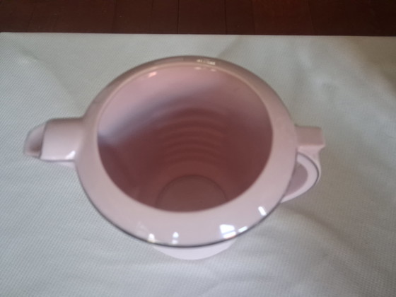 Image 1 of Servizio da caffè/tè Art Déco originale - Epiag, Cecoslovacchia (anni '20/'30) - Porcellana rosa con bordo argentato