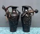 Een paar art nouveau vazen ​​van massief brons. – Bronze (photo 5 of 7)
