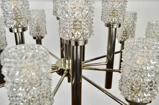 Image 1 of 1960s Vintage Chroom Kroonluchter Paolo Venini Stijl