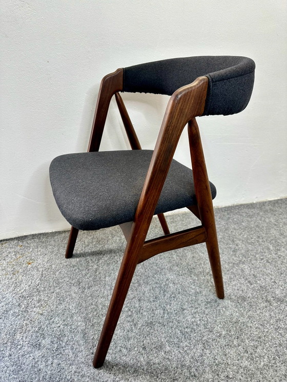 4 Deense Design Teak Eetkamerstoelen 205 Thomas Harlev Farstrup, Hout, Bruin (foto 7 van 15)